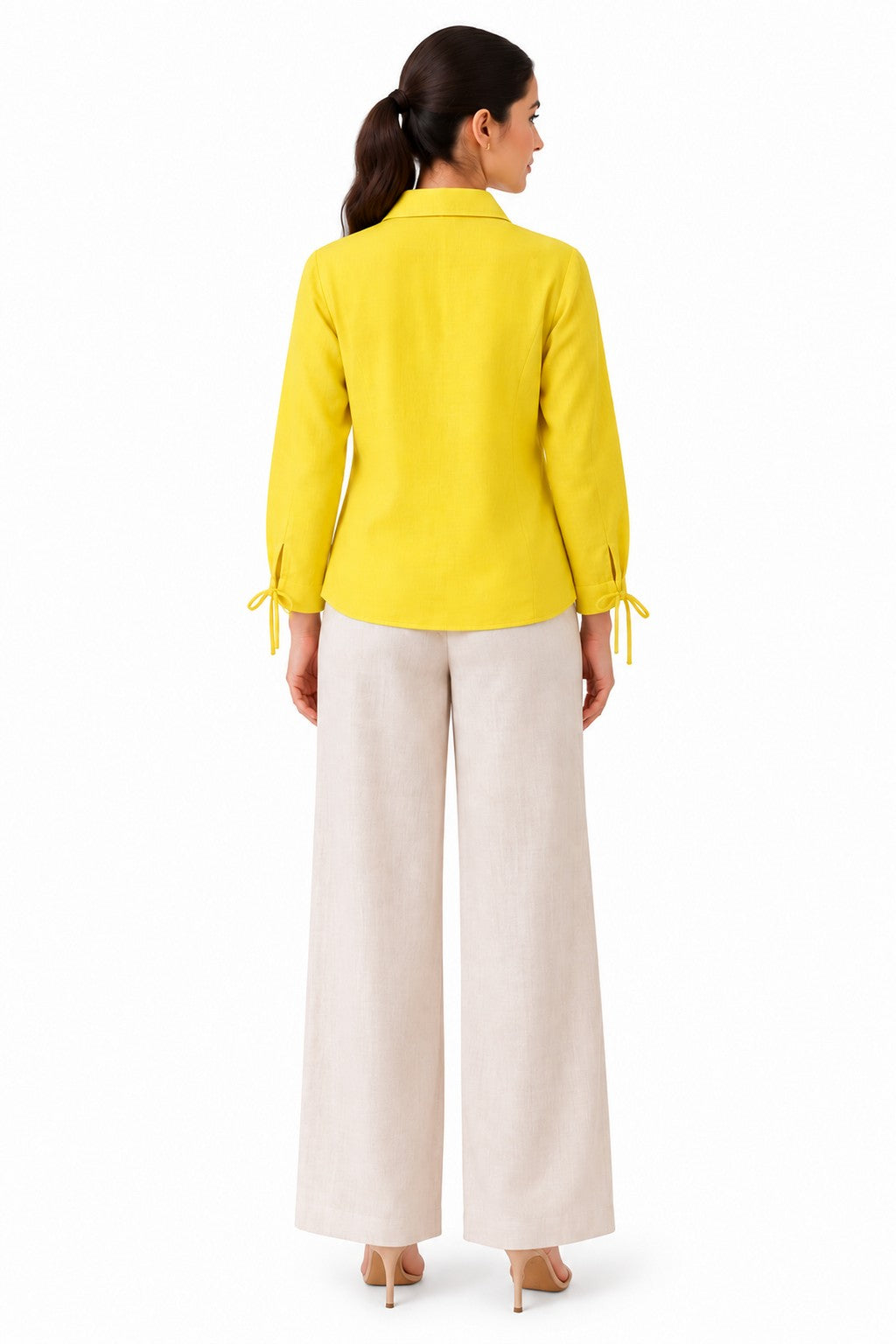 Clean, minimal back with a smooth tailored fit that lets the vibrant yellow shade take center stage.
