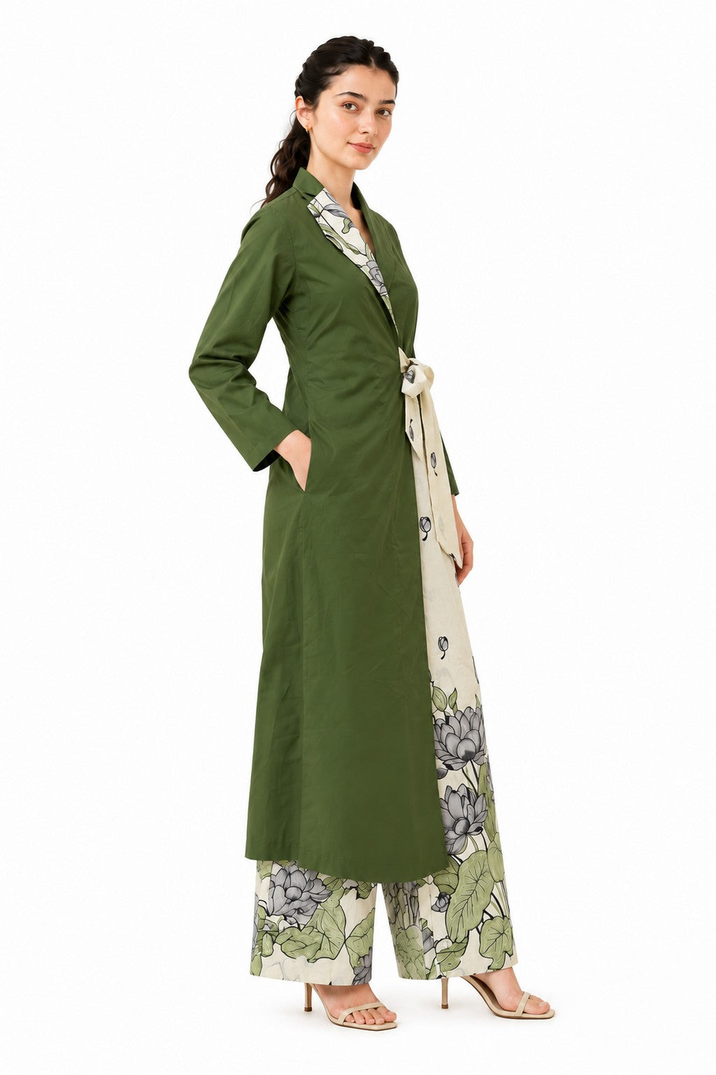 Eden Coord with contrast floral embroidery and coordinated tailoring