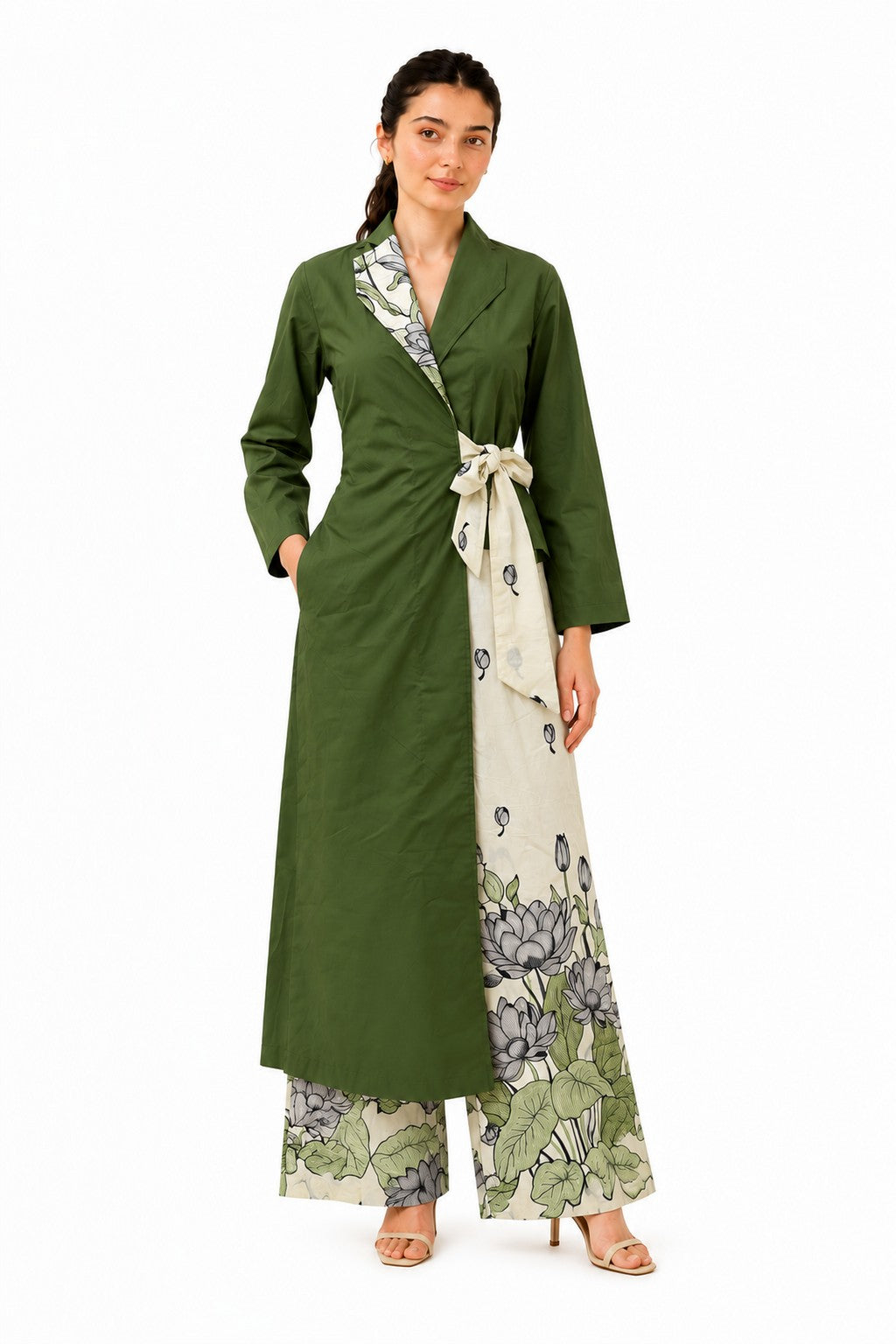 Eden Coord in deep forest green with a longline tunic and trousers