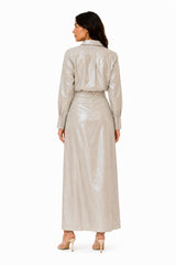 Opal Coord luminous off-white two-piece set with tonal patterns
