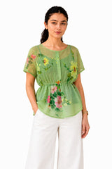 Lune Top with delicate textured patterns and relaxed tailoring